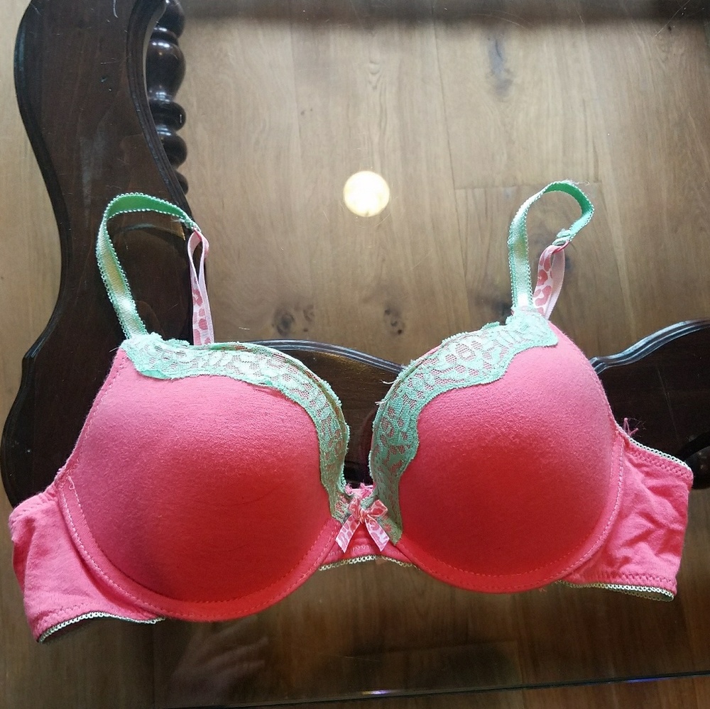 Pink & Teal Bra